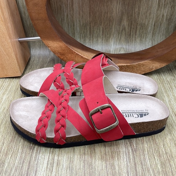 π CLIFFS - WHITE MOUNTAIN Gordana Braided Strap Sandals - 7.5 red NWOB / NWOT - Picture 3 of 7